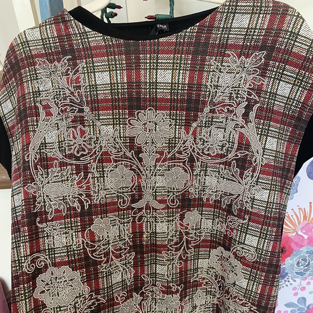 Zara Tweed Plaid Shift Dress - Picture 4 of 4